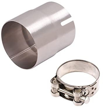 iSpchen Motorrad Auspuffrohr adapter Verbindungsstück Rohr Reduzierstück Auspuff adapter Universal Edelstahl Auspuffadapter Bandstahl Schellen 56mm auf 51mm Rohrverbinder