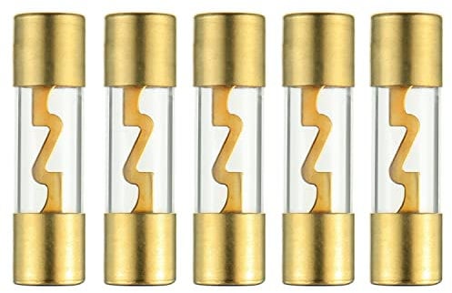 BOJACK 60A AGU Sicherung 60 Amp Auto Automotive Audio Power Sicherheit schützen Glasrohr vergoldet Schutz(5 Stück)