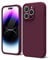 oakxco for iPhone 14 Pro Max Phone Case Liquid Silicone, Cute Thin Slim Soft Rubber TPU Plain Smooth Gel Cover for Women Girl, Matte Solid Protective & Shockproof, Burgundy Plum Wine