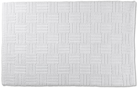 kela Badematte Leana, 80 cm x 50 cm, 100 % Baumwolle, weiß, rutschhemmend, waschbar bei 30° C, für Fußbodenheizung geeignet, 23526