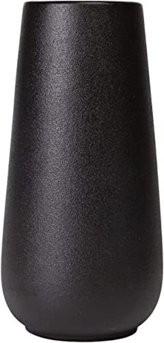 Vzmiza Schwarze Keramik Vase - Vasen Deko Für Moderne Heimdekoration - BlumenVase Für Pampasgras, Deko vasen Für Deko Aesthetic - Hochzeit -Tischdeko Innenbereich - Einweihungsparty (Schwarz)