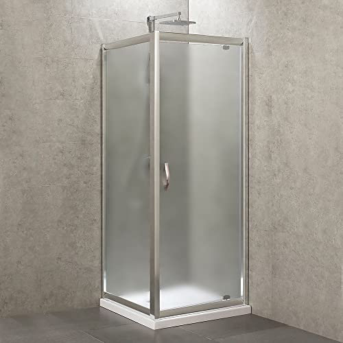 Yellowshop - HAZEL Box doccia quadrato anta battente e lato fisso H 190 cm in vetro temperato 6mm trasparente o opaco (Cm 80x80 H190 Opaco)