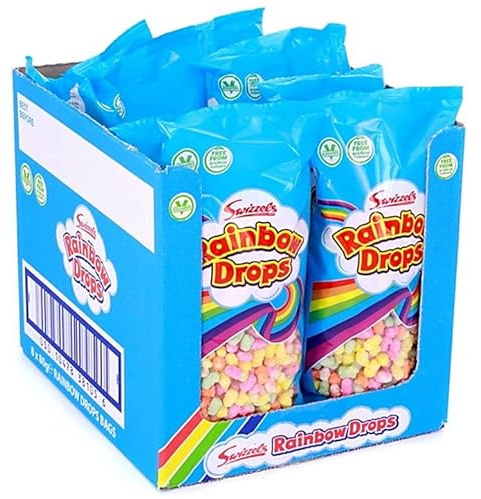 vapewaves Rainbow Drops (80g x 8) Twisty And Tasty Treat Gift Hamper, Birthday Present, Chirstmas, Easter, Thank You Gift Sold By Kidzbuzz, 1.0 count, Pack of 1, Copper,Red