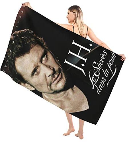 Johnny Leo Smet Hallyday Serviettes de bain Grandes serviettes de bain Extra larges Poids léger Super absorbant Séchage rapide Doux Serviettes de bain parfaites pour un usage quotidien 51x31.5in