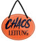 Chaos Leitung Hängeschild - lustiges Türschild mit witzigem Spruch - Metallschild mit Kordel und Saugnapf - Deko Arbeit Büro Betrieb Firma Kinderzimmer Jugendzimmer Eingang Flur - 18 cm x 12 cm