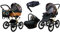 BabyLux Kinderwagen 4in1 mit Autositz für Kleinkinder – Kinderwagen für Neugeborene und Kleinkinder –– Baby Neugeborenen Kinderwagen – ISOFIX Autositzbasis – Max 15kg – Garden Flowers Gold Frame