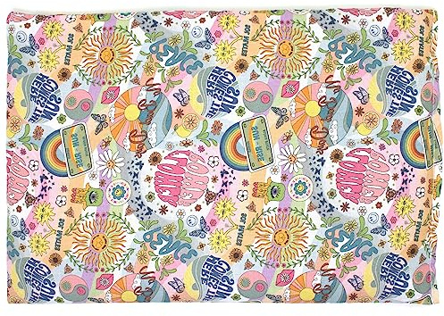 Coussin aux pépins de raisins - 30x20cm - Flower Power coton bio- Coussin thermique - Coussin aux graines - Bouillotte sèche - Compresse froide -