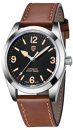 CEYADG Montres automatiques Pagani Design pour Hommes avec Bracelet en Cuir, Montres-Bracelets mécaniques pour Hommes avec Verre Saphir, Mouvement NH35A