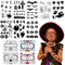 12 Blatt Halloween Tattoo, Halloween Temporäre Tattoos, Kinder Halloween Aufkleber, Tag der Toten Gesichtstattoo, Tattoos Gesicht, Fledermäuse Spinne Geister Muster, Karneval Makeup Tattoo Zubehör