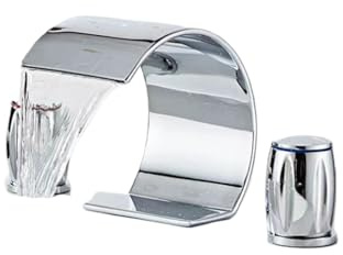 Mitigeur De Lavabo Robinet Noir À Trois Trous Robinet De Lavabo Rétro Chaud Et Froid Ensemble De Trois Pièces Fendues Sortie De Cascade Argent