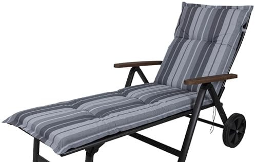 Auflage Rollliege Neckar 20626-710 grau gestreift 187x60x8 cm Sun Garden