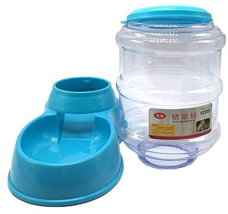 minkissy Automatic Pet Feeding Device 3.5l Blue, Pet Food Bowl and Drinking Water Basin for Cats, Automatic Feeding and Drinking Solution for Home Use