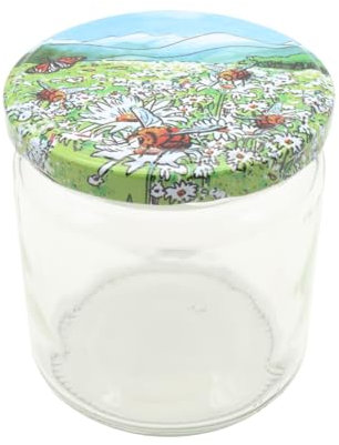 48x Twist Off Gläser 500g (405ml) im Karton mit Deckel für Lebensmittel Honiggläser Neutralgläser Glas Bienen Honig Marmelade Früchte Vorratsglas Rundgläser, Motiv