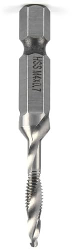 M4 1/4 HSS Tap Taper Drill Bit, Impact 1Pcs Coated Twist Drills Bit, for Soft Metal Iron Aluminum