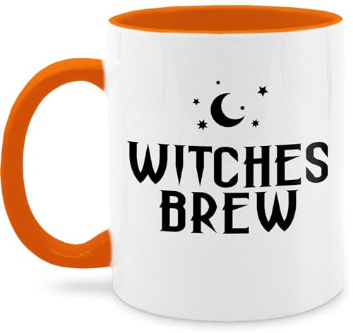 Tasse Tassen 325ml - Halloween - Witches Brew Hexengebräu - 325 ml - Orange - halloween-tasse gruselig mug grusel helloween hellowee haloween outfits gruseliges gruselige happy