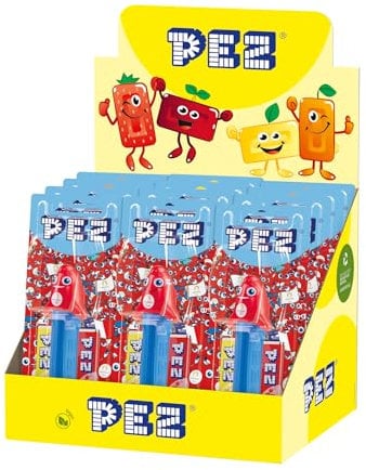 PEZ - Boîte-présentoir de 12 Blisters Jeux Olympiques 2024 (1 distributeur + 2 recharges de bonbons) -Edition limitée- Licence Officielle