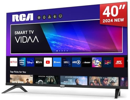 RCA Smart TV 40 Pollici VIDAA Full HD Triplo Tuner DVB-T/T2-C-S/S2, Wi-Fi, HDMI, USB, CI/CI+, Modalità Hotel (VRS40FQ1, 2024)