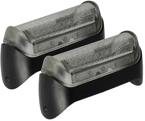 vhbw 2X Scherfolie Ersatz für Braun 81519185, 81519177, 81387934 für Elektrorasierer + Rahmen, schwarz/Silber