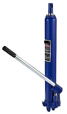 USKI Cric de Voiture Vérin hydraulique Long, capacité de 3 tonnes/4 tonnes, avec Pompe à Piston et Base à Chape, cueilleur de Cerises Manuel avec poignée(12T Red)