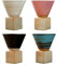 RXMORI 4Pcs Coarse Pottery Coffee Mug with Base,Ceramic Japanese Coffee Tea Cup Mug, Creative Triangular Cone Shape Porcelain Mug for Home Office(200ml)