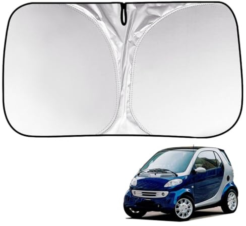 BAYAJIAZ Auto Sonnenschutz Frontscheibe Innen Abdeckung für Smart City-Coupe 450 1998-2004 Frontscheibenabdeckung Sonnenblende Vorne Windschutzscheibe UV-Reflexion für Sommer Faltbar Zubehör,A