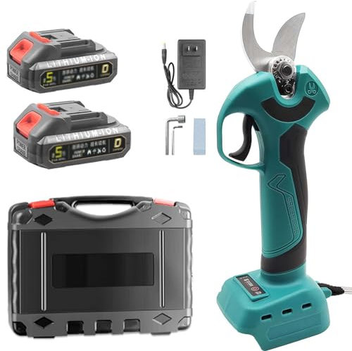 Gvqng EléCtrico De Mano Podadera, DiáMetro De Corte De 30 Mm, con Piedra De Afilar, Profesional Tijeras De Podar, Tijeras Podadoras InaláMbricas, para JardineríA Y Poda,30mm