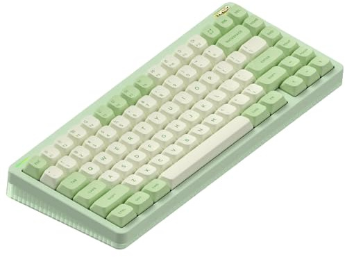 nuphy Halo75 V2 Kyeboard de jeu mécanique, clavier Bluetooth 75 % sans fil remplaçable à chaud, clavier rétroéclairé RVB 83 Kyes, prend en charge Bluetooth/2,4 GHz/USB-C (vert, citron (55 gf))
