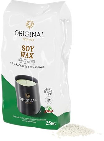 ORIGINALWAX 5kg Massagewachs Sojawachs für Massage Weiß/Ecru Wachsplatten Vegan Schmelztemperatur von 35-38°C Soy Wax Körpermassage Handmassage