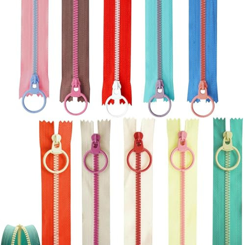 Yudobliss Harz Reißverschlüsse, 10 Stück Bunte Nähreißverschlüsse, 30cm, für Schneider Nähen Handwerk Tasche Kleidung