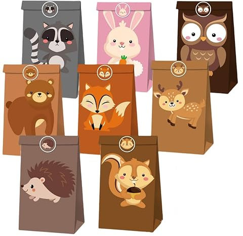 Dschungel Tier Waschbär Igel Fuchs Festival Party Geschenk Süßigkeiten Kraftpapier Tasche Geburtstag Geschenktasche Kinder Dekoration Zubehör
