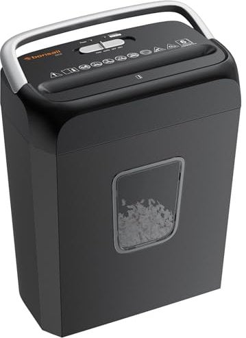 Bonsaii 6 Sheet Cross Cut Paper Shredder, Compact Shredder for Home & Small Office Use, Shreds Credit Cards, Staples, and Clips, Portable Handle Design, 13L Bin (C237-B Upgrade Version)