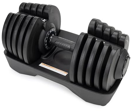 TREXO Verstellbare Hantel 18 kg Gewichtsregulierung mit Drehknopf Gewichte Hantel aus Eisen für Krafttraining Verstellbare Kurzhantel mit Ergonomischem Rutschfestem Griff