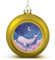 Weihnachtsdekoration, Wal in Wolken, bedruckte Weihnachtskugel, Weihnachtsbaum, goldfarbene Kugel-Ornamente mit Seil zum Aufhängen für Feiertage und saisonale Dekoration