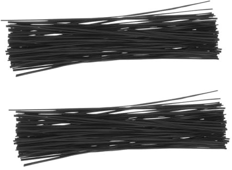 MOLUCKFU 1000 Stück Garten Krawatten Wiederverwendbare Pflanzenbinder Aus Pvc Und Metall Gartenzubehör Für Pflanzenstärkung Für Weinreben Und Sträucher Schwarz 15x0.18cm