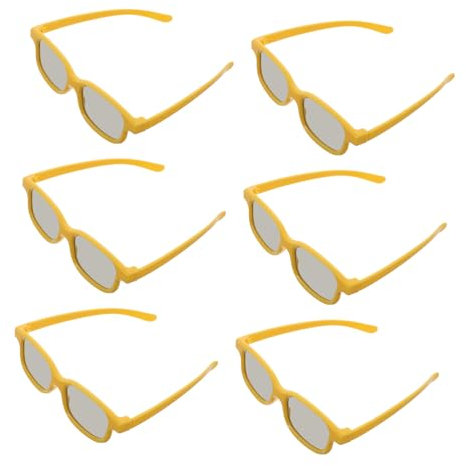 Vaguelly Family Fun 3d Glasses Set 6pcs Boys and Girls Theater Glasses Sturdy Plastic Travel Parties