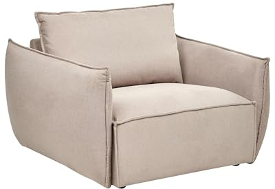 Beliani Sessel Stoff beige/Taupe mit tiefem und breitem Sitz Kissen gepolstert Kunes