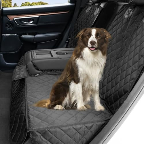 Angooni Dog Car Seat for Small to Medium Dogs - Booster Dog Seat - Dog Car Seat with Storage Bags - Convertible Dog Basket Car with Plush Cushion for Front Seat Rear Seat (Black)