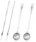 4PCS Olive Spoon and Pickle Fork Set, Stainless Steel Slotted Spoon for Pickle Jar, Long Handle Olive Picks, Perfect for Serving Olives, Pickles, and Desserts