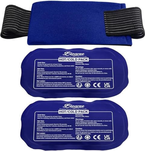 BICAREE Reusable Gel Ice Packs for Injuries - Cold Compress - Relieves Muscle Pain, Sports Injury Recovery, Reduces Swellin (3-Piece Set)
