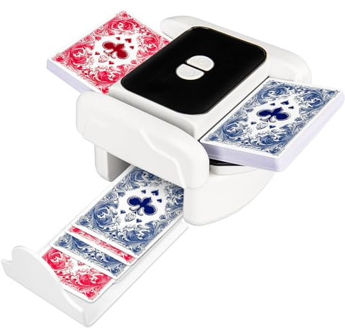 BEE&FLOWER Kartenmischmaschine - Automatische Kartenmischmaschine leise wiederaufladbar tragbar für 1-2 Kartendecks geeignet für Poker | UNO | Blackjack | Skip-Bo | Phase 10