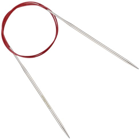 Reessy Rundstricknadeln, 4 mm, 80 cm lang, Rundstricknadel aus Edelstahl mit flexiblem Kabel, Rundstricknadeln mit markierter Größe, feste Rundstricknadeln für Strickprojekte