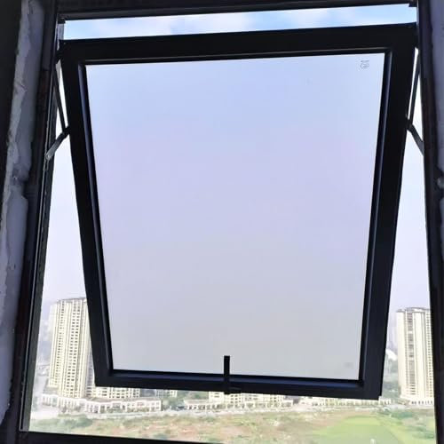 Finestra Scorrevole Finestre con Serratura con Vetro Smerigliato, 30 40 50 60 70 80 90 Cm di Larghezza ad Incasso Finestra di Ventilazione per Cantina Garage Bagno Capannone, Misure Personalizzate(WxH