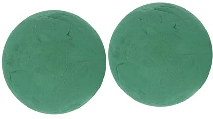 Anneome Spugna Fiori Finti, Sfere di Schiuma Floreale Rotonda Verde 2 Pezzi in Resina Fenolica, Supporto Forte per Bouquet e Compleanno