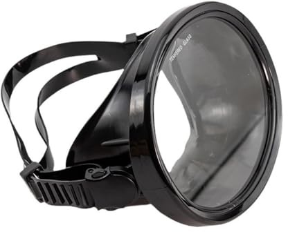 Buhdjfnke Ovale Tauchermaske, Verstellbar, Beschlagfrei, Einzelglas, Taucherbrille zum Tauchen, Schnorcheln, Speerfischen und Tauchen