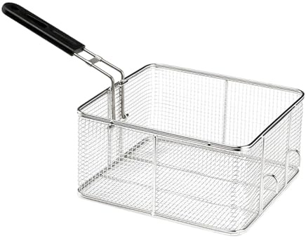 FashionCha Frittierkorb Netz Edelstahl Frittierkorb Küchenwerkzeug Anti Rutsch Griff Sieb für Gastronomie Party Grillen Küche Geeignet, Stil E