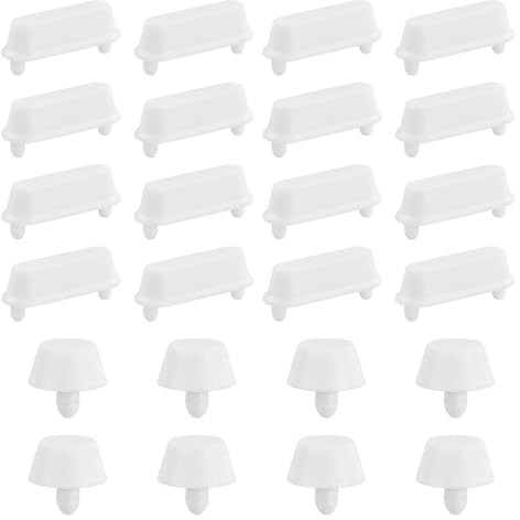 24 Pezzi Gommini Tavoletta WC, Ammortizzatori Universali, Paracolpi Sedile WC, Ricambi Copriwater, Paracolpi Anti-Rumore per Sedile del Water, Bianco