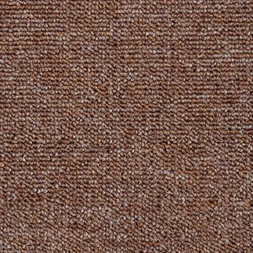 Schlingen Teppichboden Fliesen Wohnzimmer und Büro Teppichfliesen 50x50 selbstliegend braun Teppich Fliesen als Schlingenware in 50x50 cm 1m² = 4 Fliesen, Braun