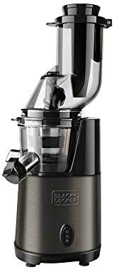 BLACK+DECKER BXJE200E - Extracteur de jus 200W, 70 tours/min, vis d'extraction extra longue, fonction reverse, système anti-goutte, homogénisation des jus, Inox