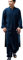Shaolin Mönch Kung Fu Robe Kostüm Langes Kleid Meditationsanzug Baumwolle Leinen Mantel Casual Kaftan Kampfsport Kleidung, Mf-170 Navy, Mittel