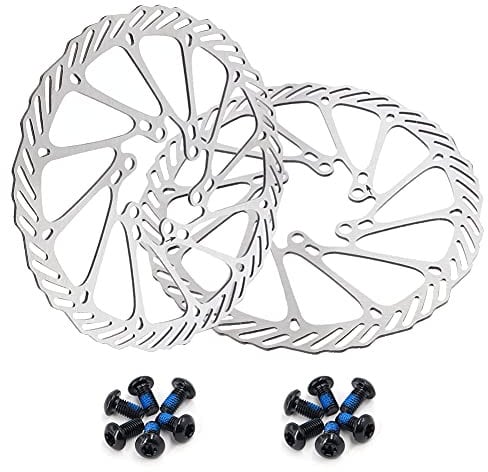 GoHZQ Fahrrad Bremsscheibe 160/180/203mm 2 Stück Edelstahl Bremsscheiben mit 12 Schrauben für die meisten Fahrrad Rennrad Mountainbike BMX MTB (180mm)